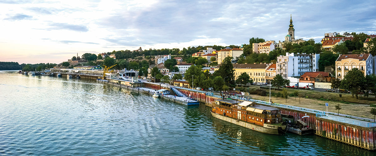 Belgrade sits on the banks of the Sava River